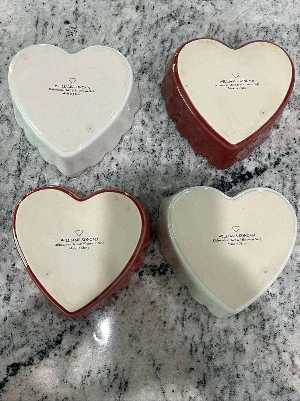 Williams Sonoma Rustic Heart Collection Ramekin Ruffled Baking Dishes (Set of 4)
